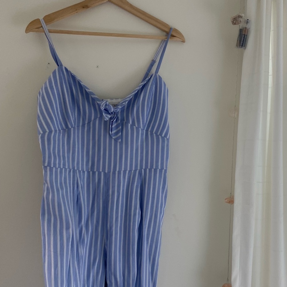 J Crew blue striped tie jumpsuit - Picture 3 of 5